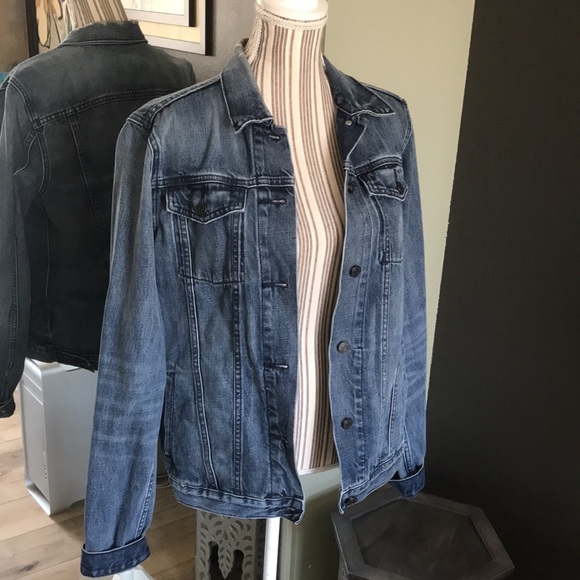 Gap, blue jean jacket, cool distressing
